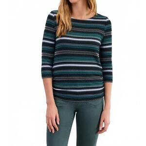 NEW FDJ three-quarters sleeve ruched top in cool brixton